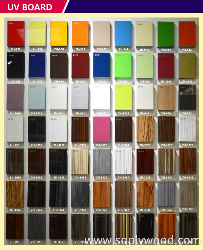 Zhihua High Gloss 18mm Marble Design UV MDF From Manufacturer (ZH1701)